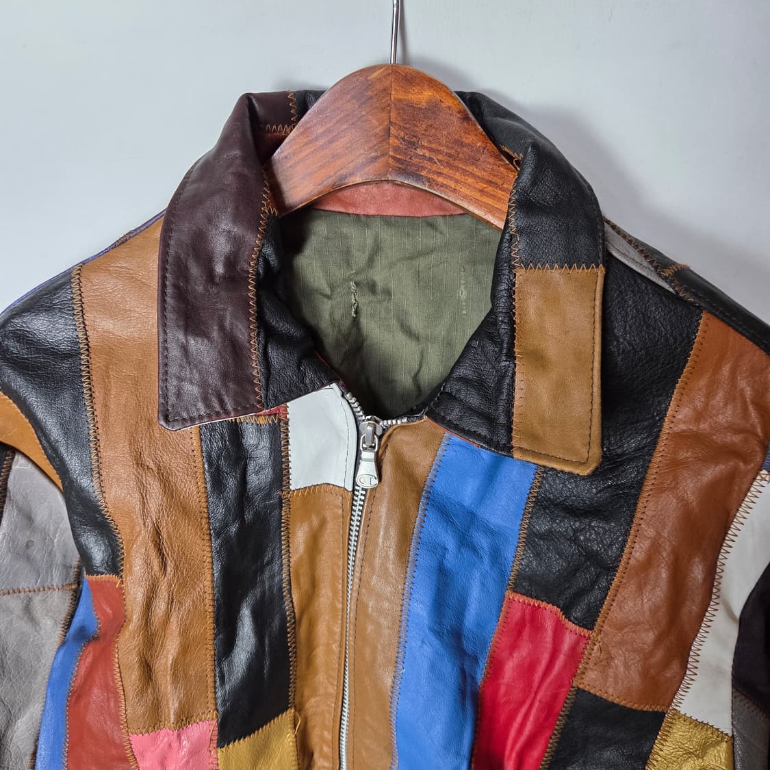 [Vintage] 빈티지 패치워크 커스텀 레더 자켓 상품이미지3