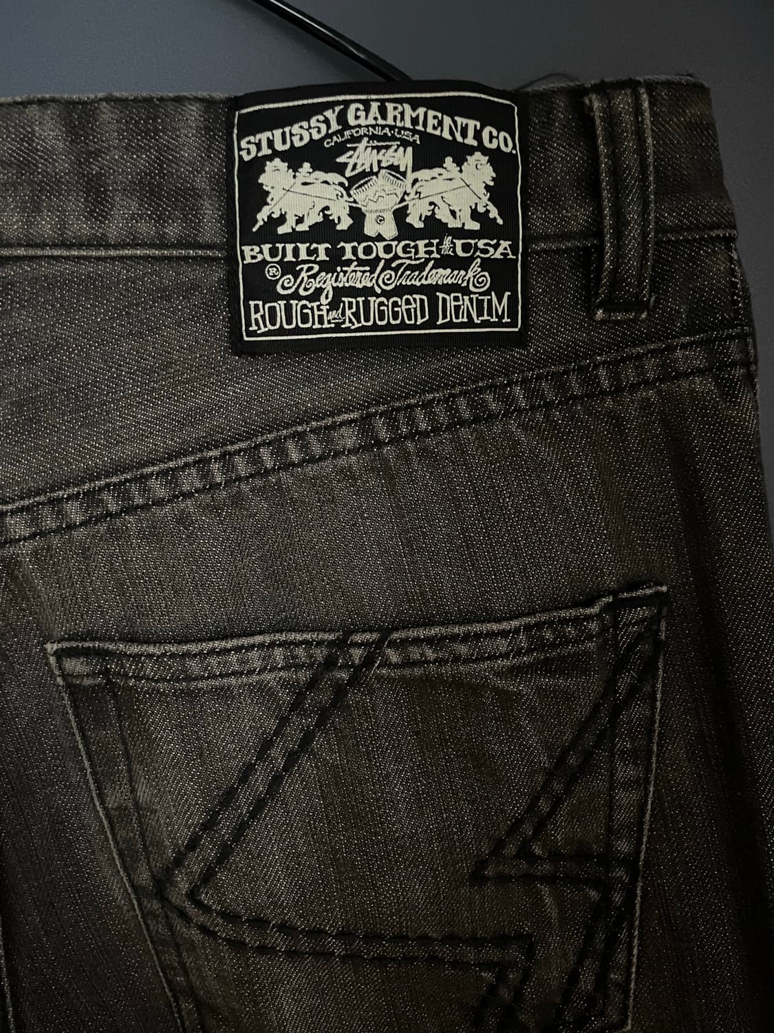 90s 스투시 rough and rugged 블랙 스트레이트진 상품이미지1