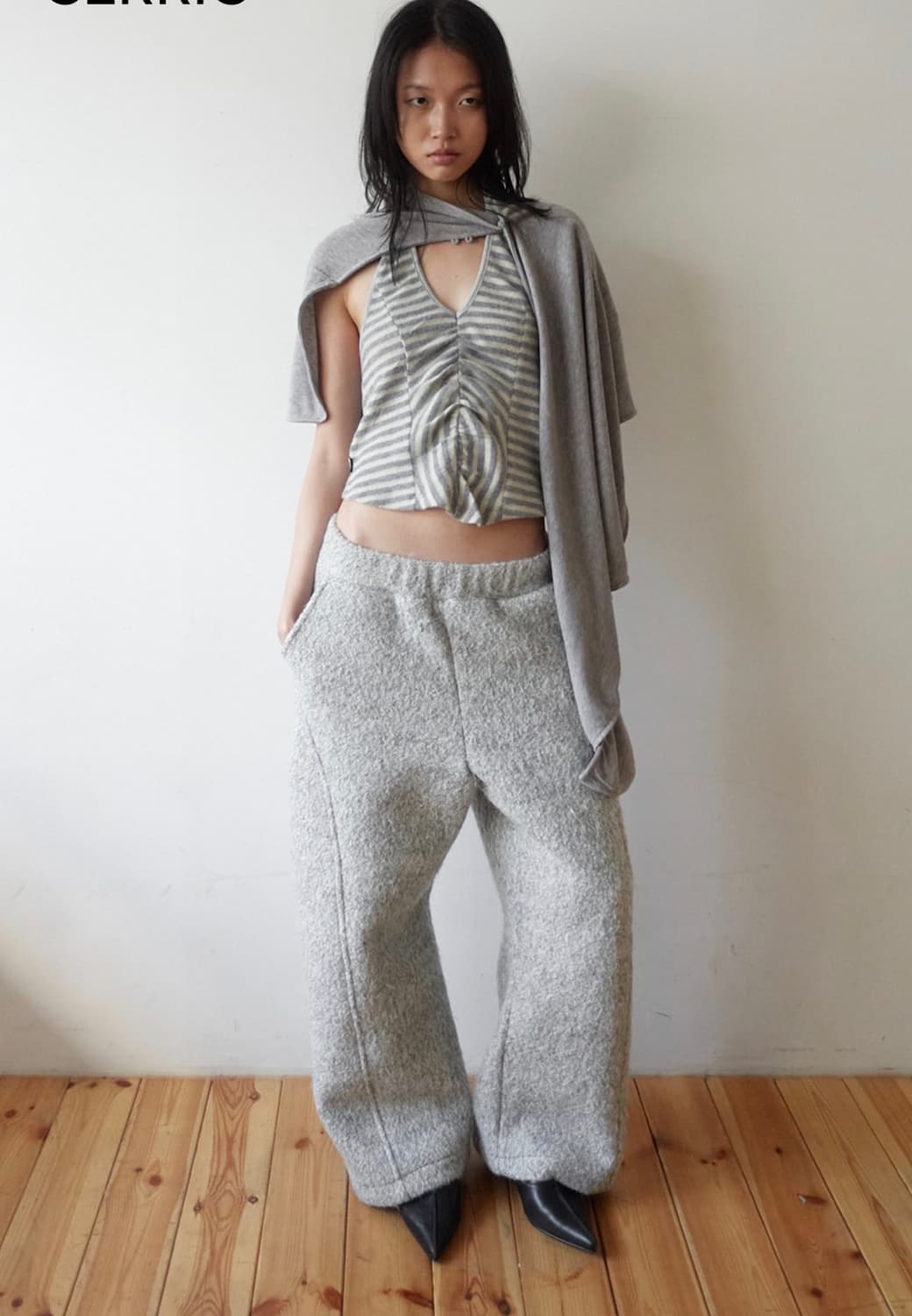 Cerric 세릭  Hairy Wide Pants / Gray 상품이미지2