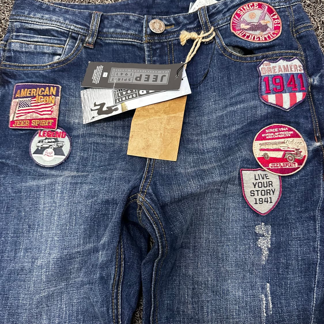 [새상품] JEEP 지프 패치 데님 청바지 팬츠 28인치 상품이미지3