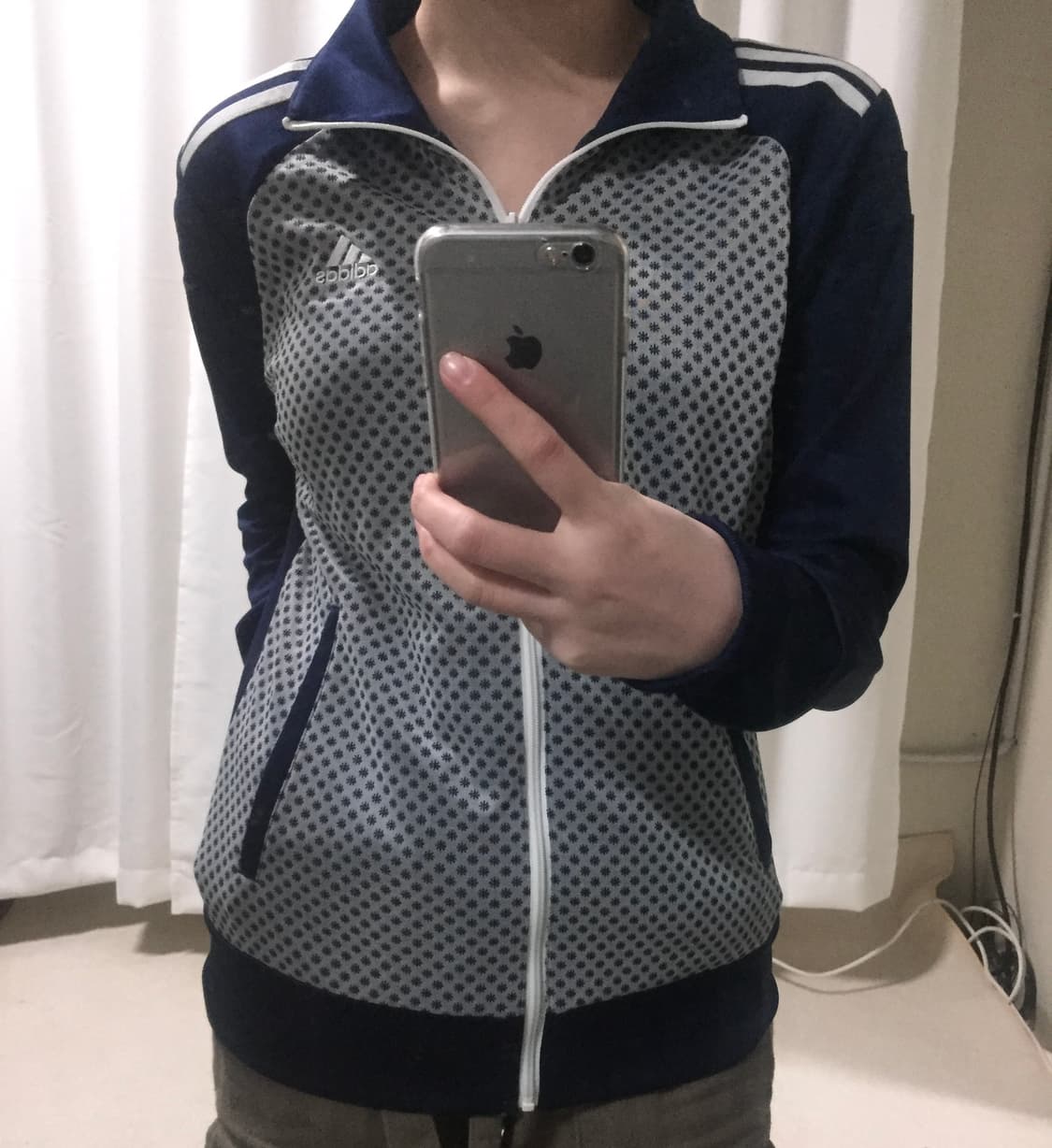 아디다스 스포티 도트 네이비 져지 트랙탑 상품이미지1