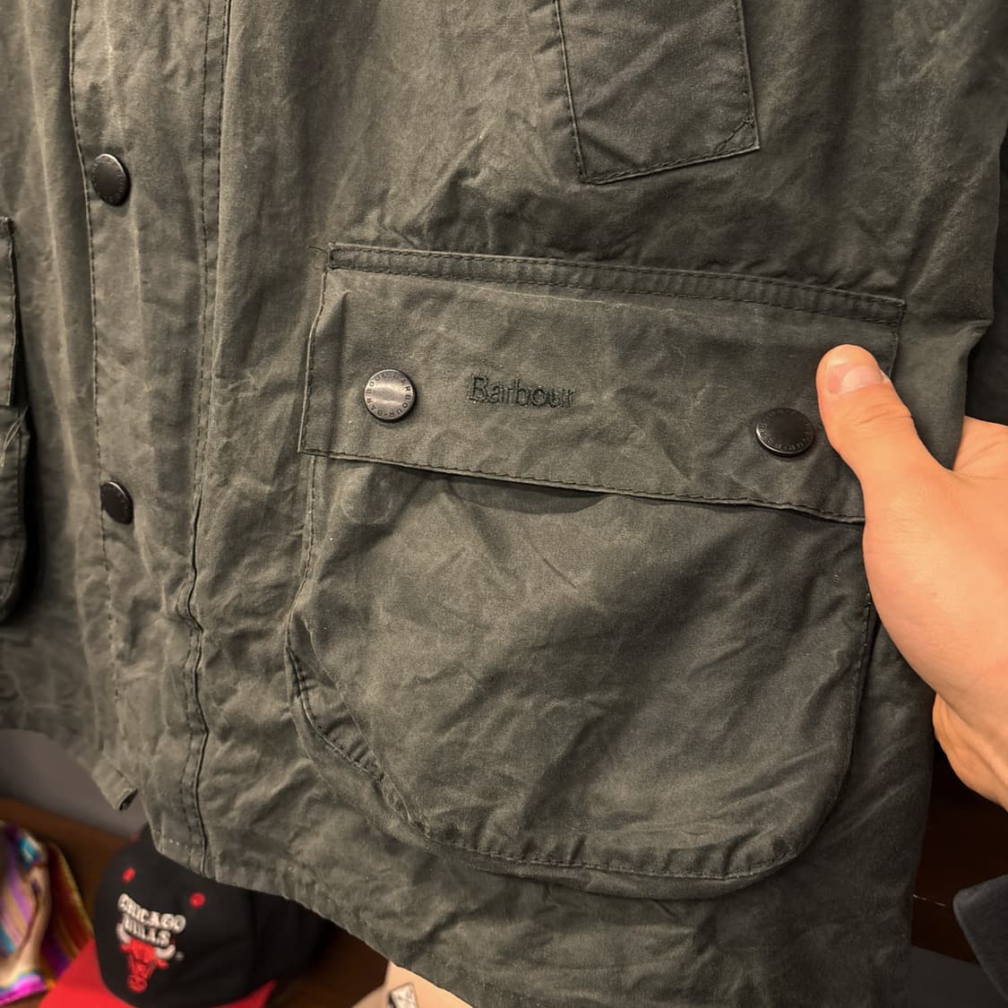 신형라벨 바버 오리지널 타탄체크 라이닝 비데일 코튼 왁스자켓 N937 상품이미지5