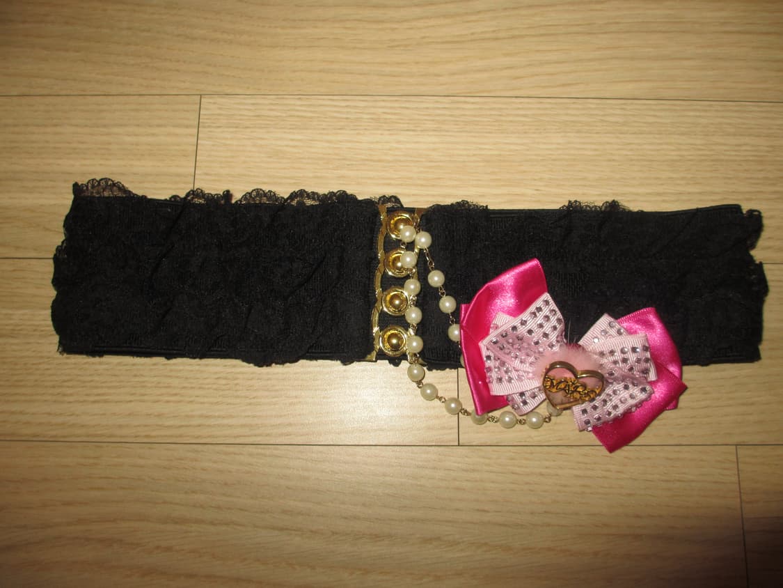 Mars Sugargloss 마즈 레이스 리본 스판 밴딩 벨트 상품이미지2