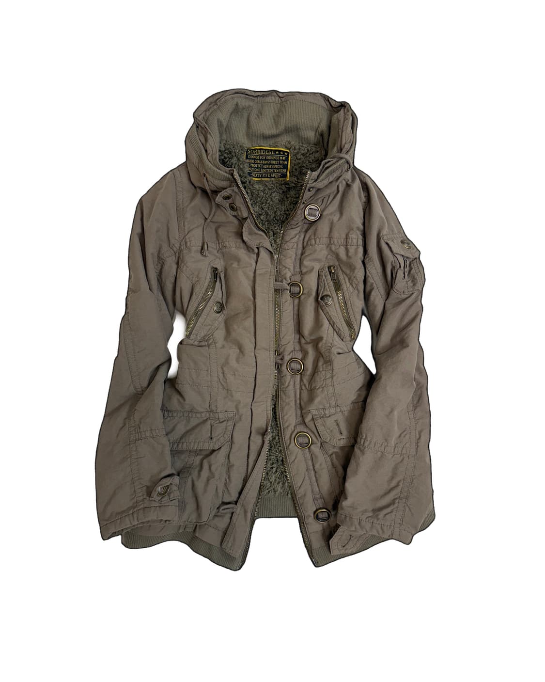 Jpn y2k 브라운 털 안감 야상자켓 상품이미지1