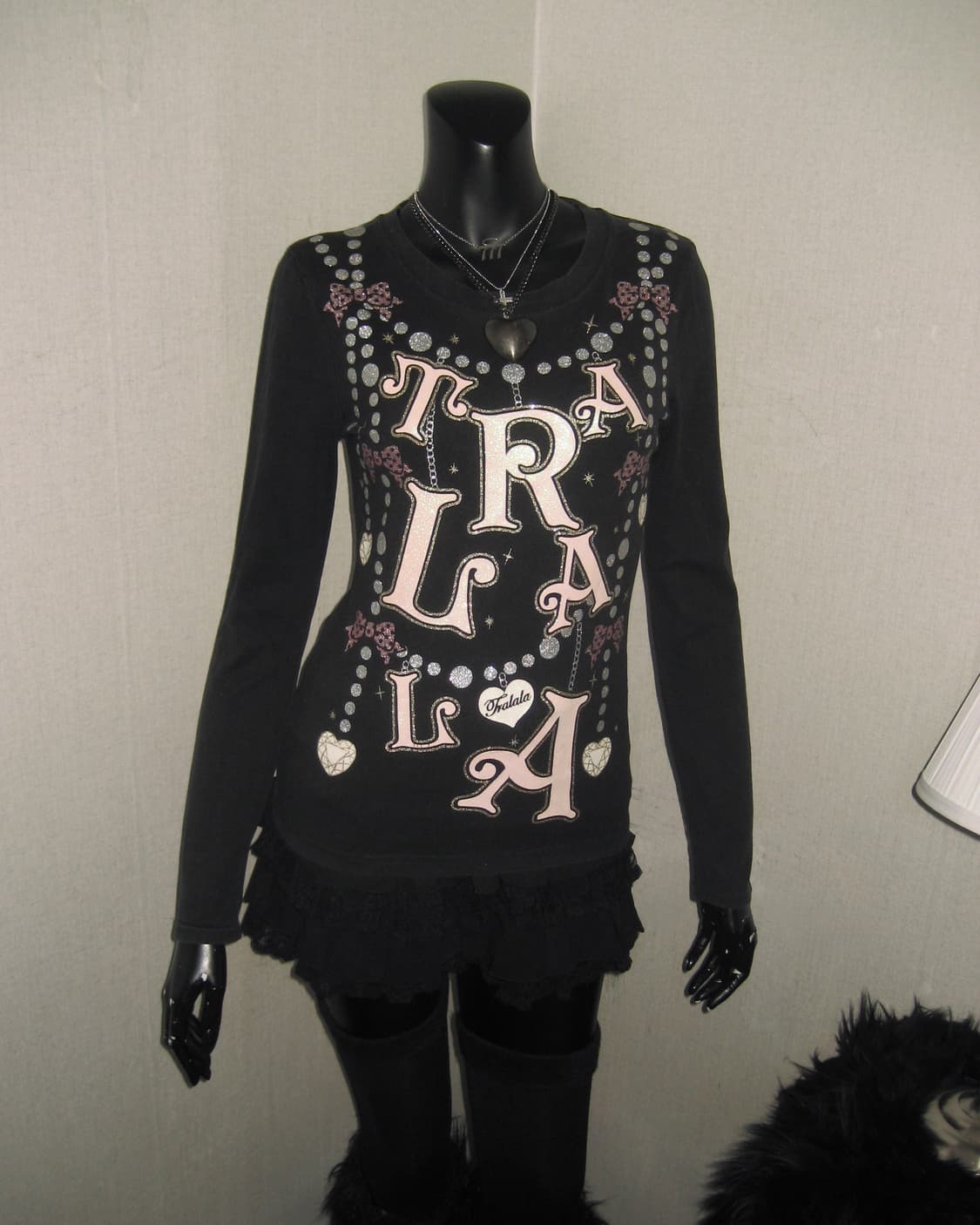 트랄라라 TRALALA 글리터 프린팅 롱슬리브 탑 히메갸루 상품이미지2