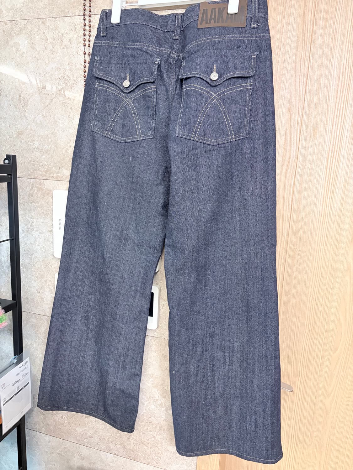 [2] 아캄 웨스턴 스터드 데님 팬츠 바지(다크 블루) 상품이미지3