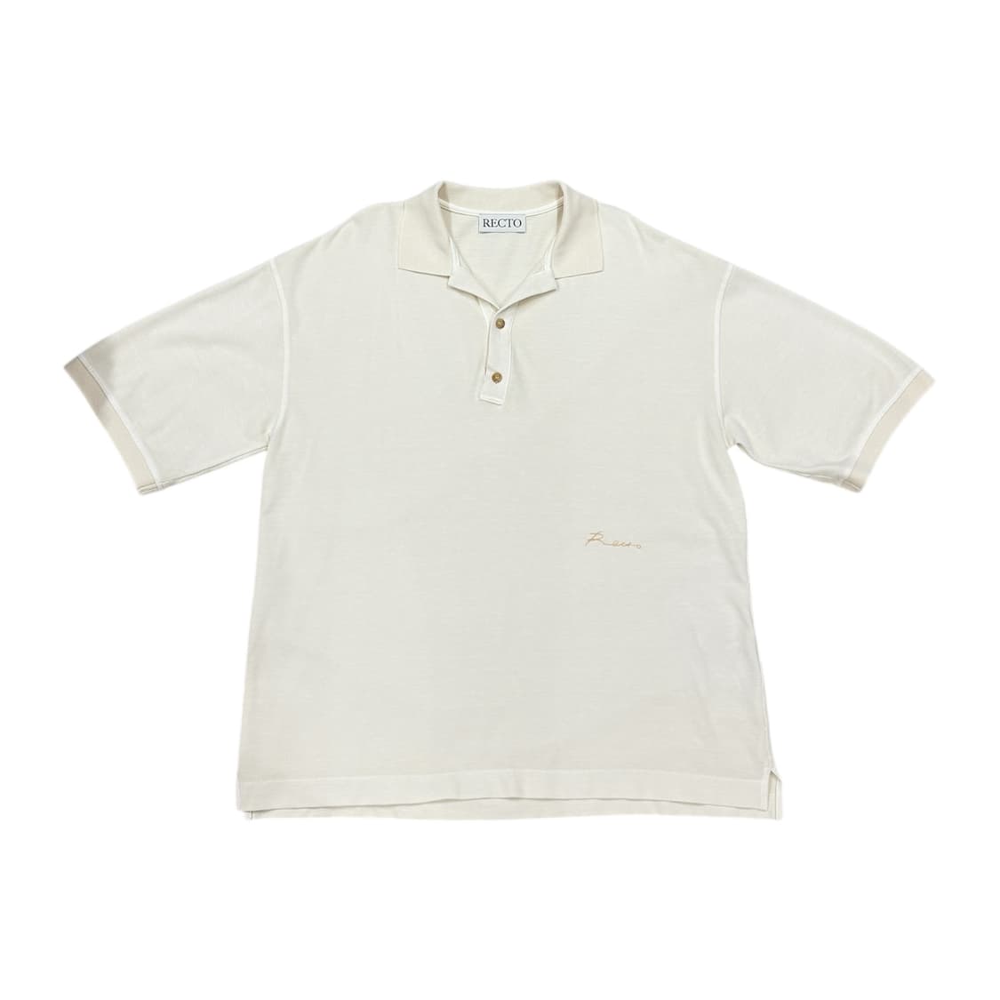 RECTO 렉토 피그먼트 폴로 카라티 크림 M 상품이미지1
