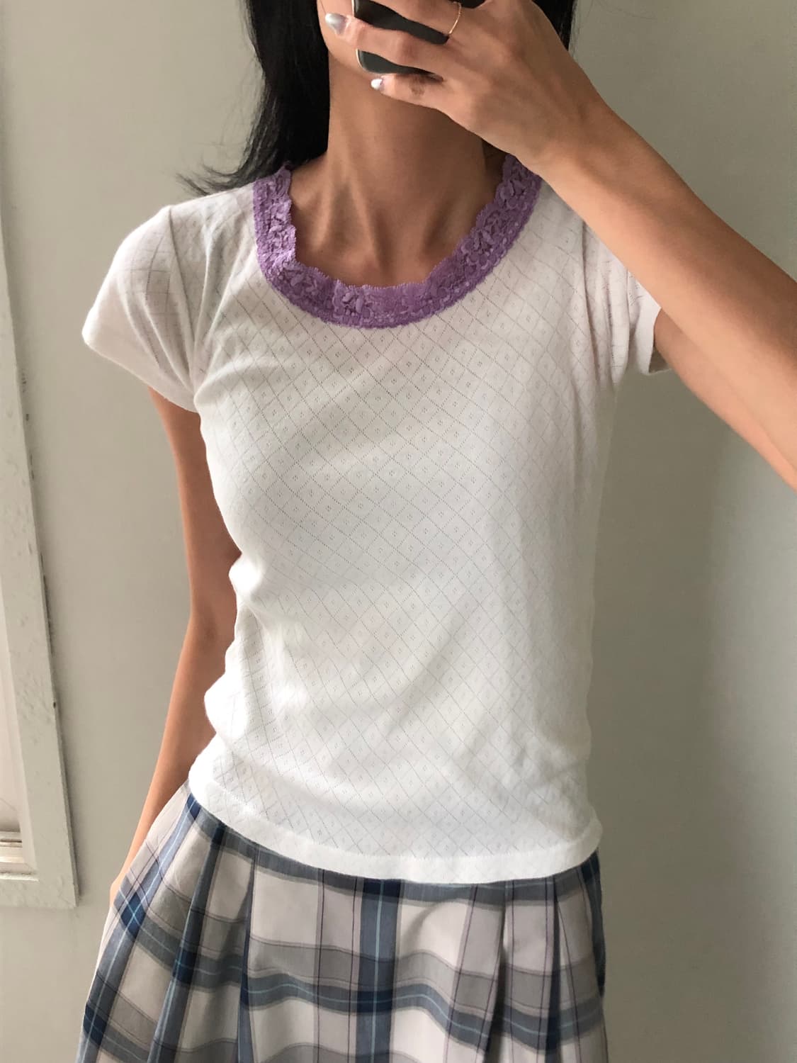 일본빈티지 레이스 숏반팔 상품이미지2