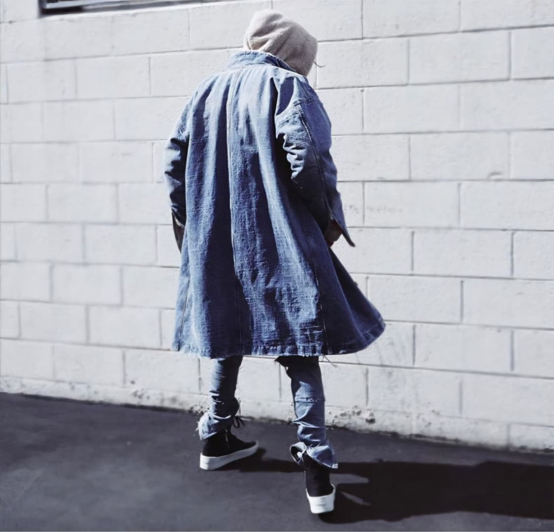 데님 쉐르파 롱코트, 롱자켓, 겨울코트, 남녀공용 상품이미지2