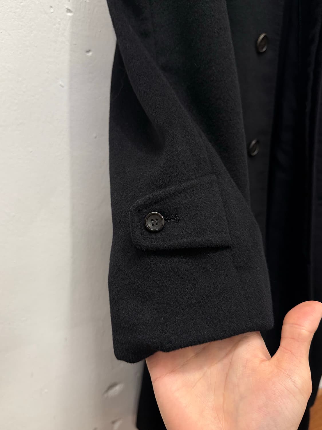 L) Cashmere Raglan Balmacaan Coat Black 상품이미지4