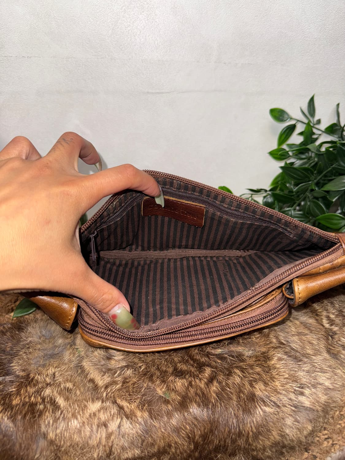 Aging brown multi pocket belt bag 상품이미지5