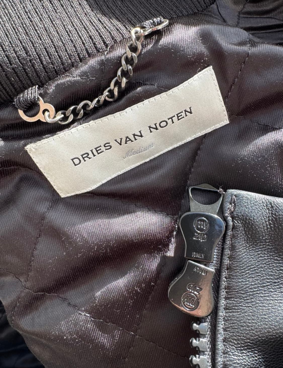 드리스반노튼 레더 백 지퍼 봄버 dries van noten 자켓 상품이미지3