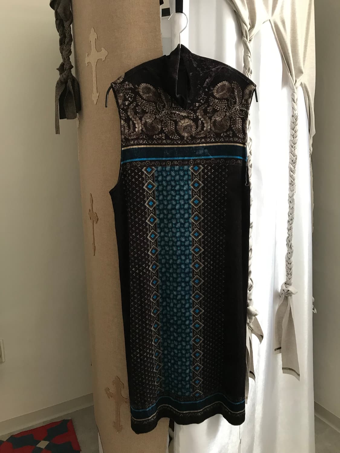 vintage velvet pattern one-piece 상품이미지5