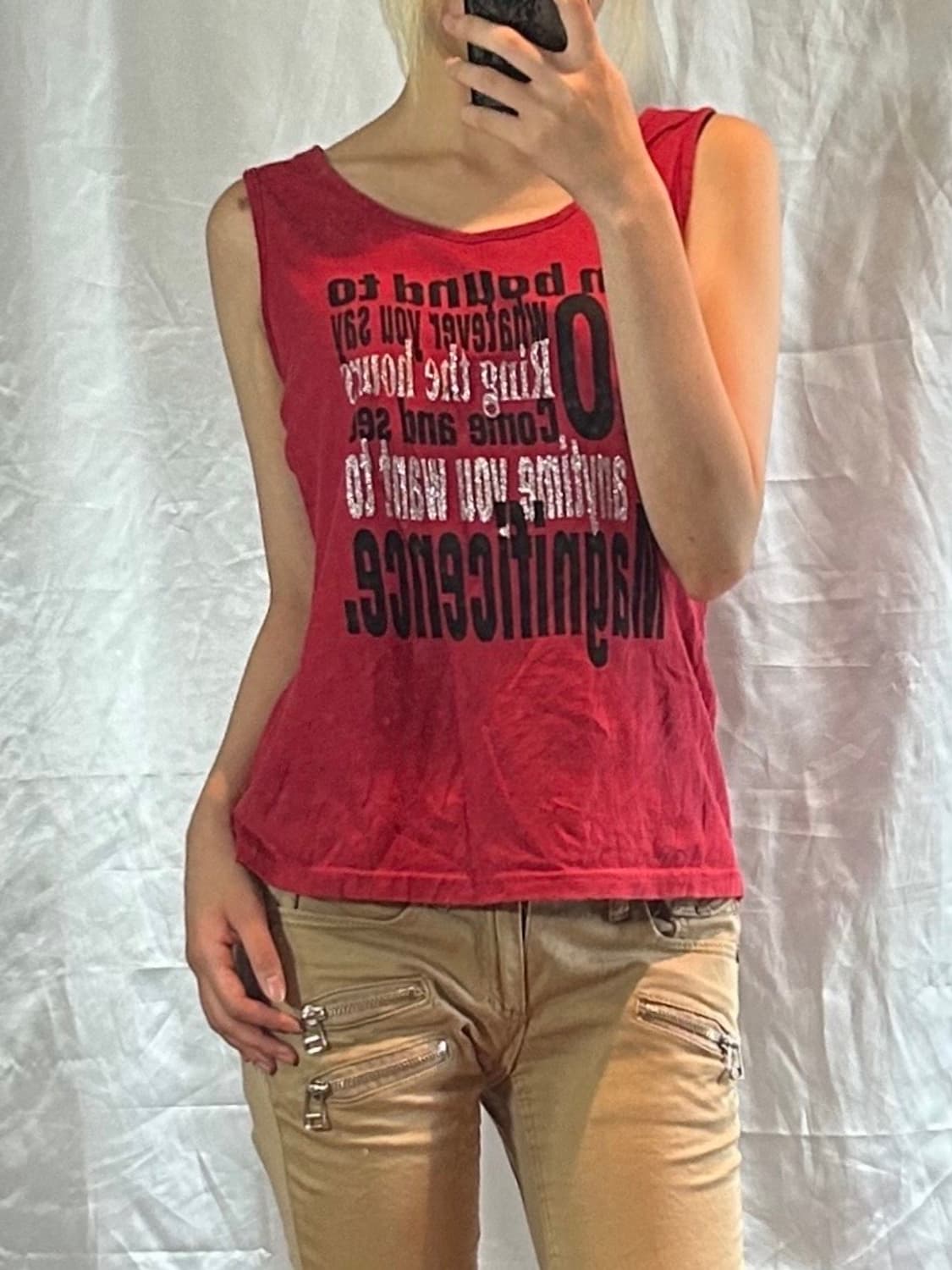 red punk y2k sleeveless 상품이미지4