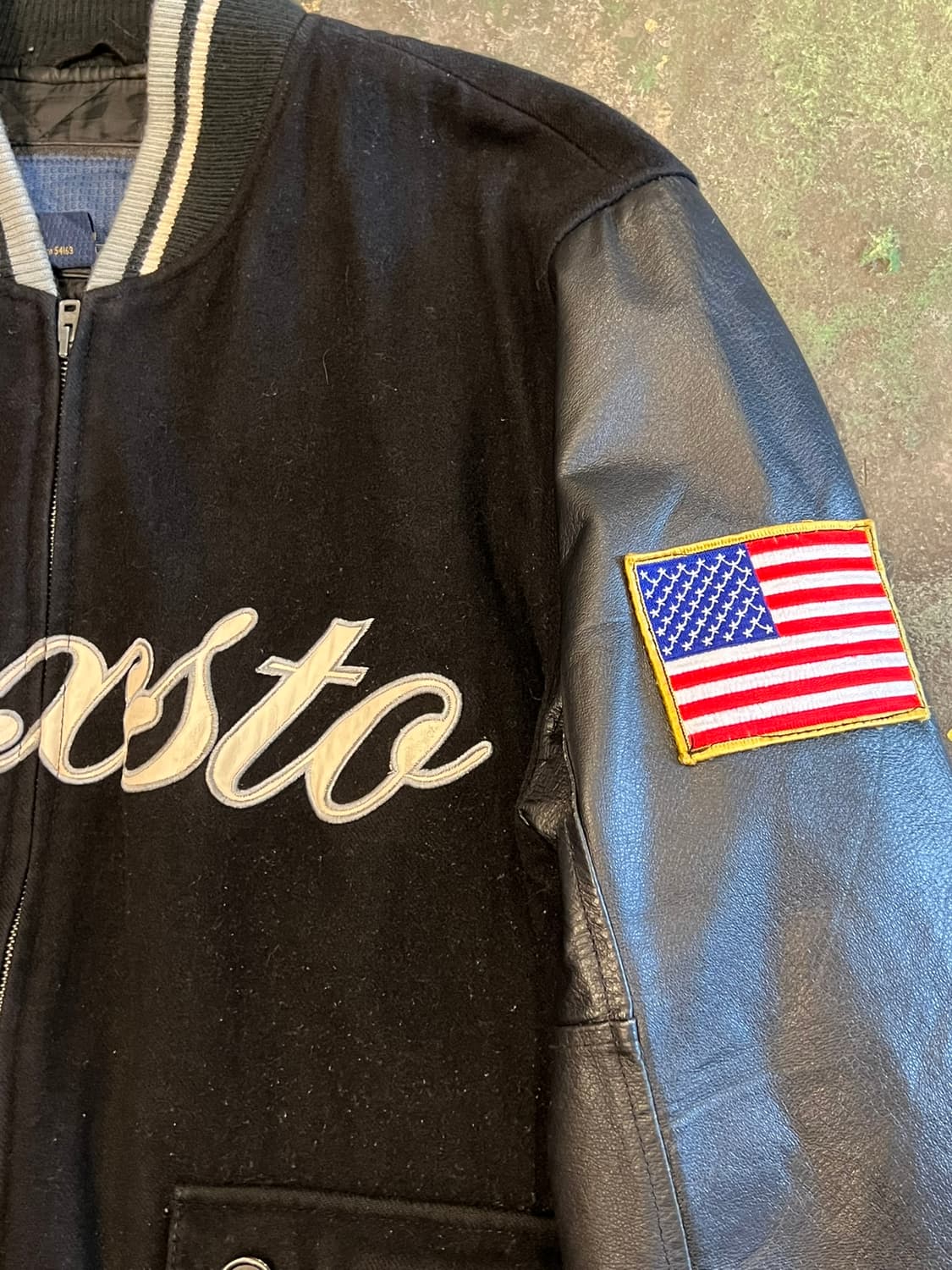 90's 빈티지 바시티 레더 슬리브 USA 자켓 상품이미지4