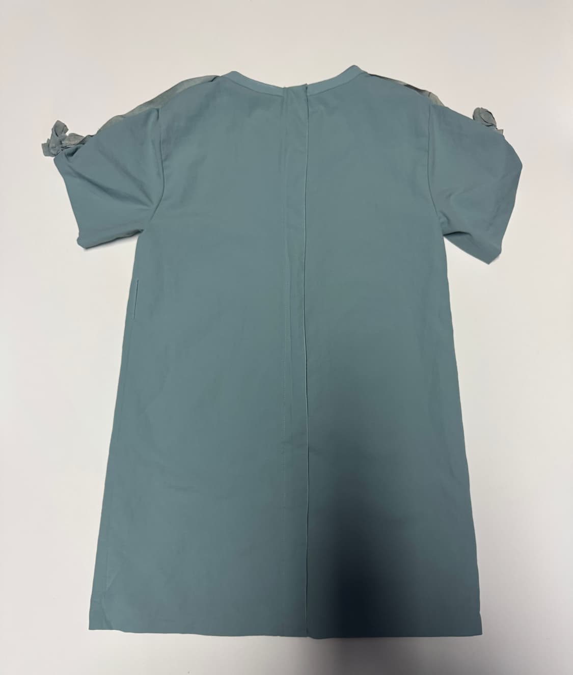 여성 온앤온 진주 단추 디테일 풀오버 민트 반팔 원피스 상품이미지2