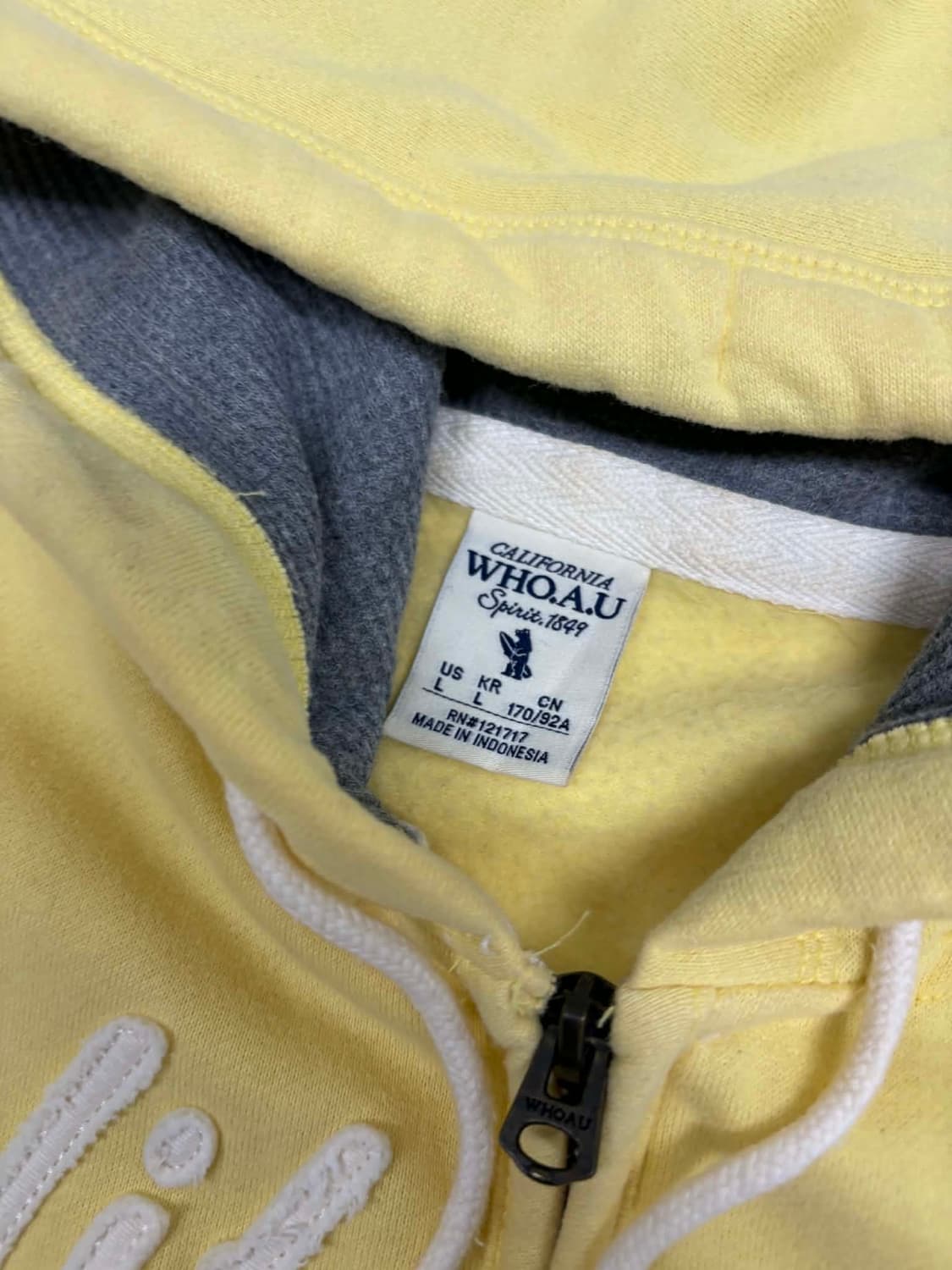 후아유 y2k 러블리힙 걸즈 스웻 후드집업 희귀져지(L) 상품이미지4