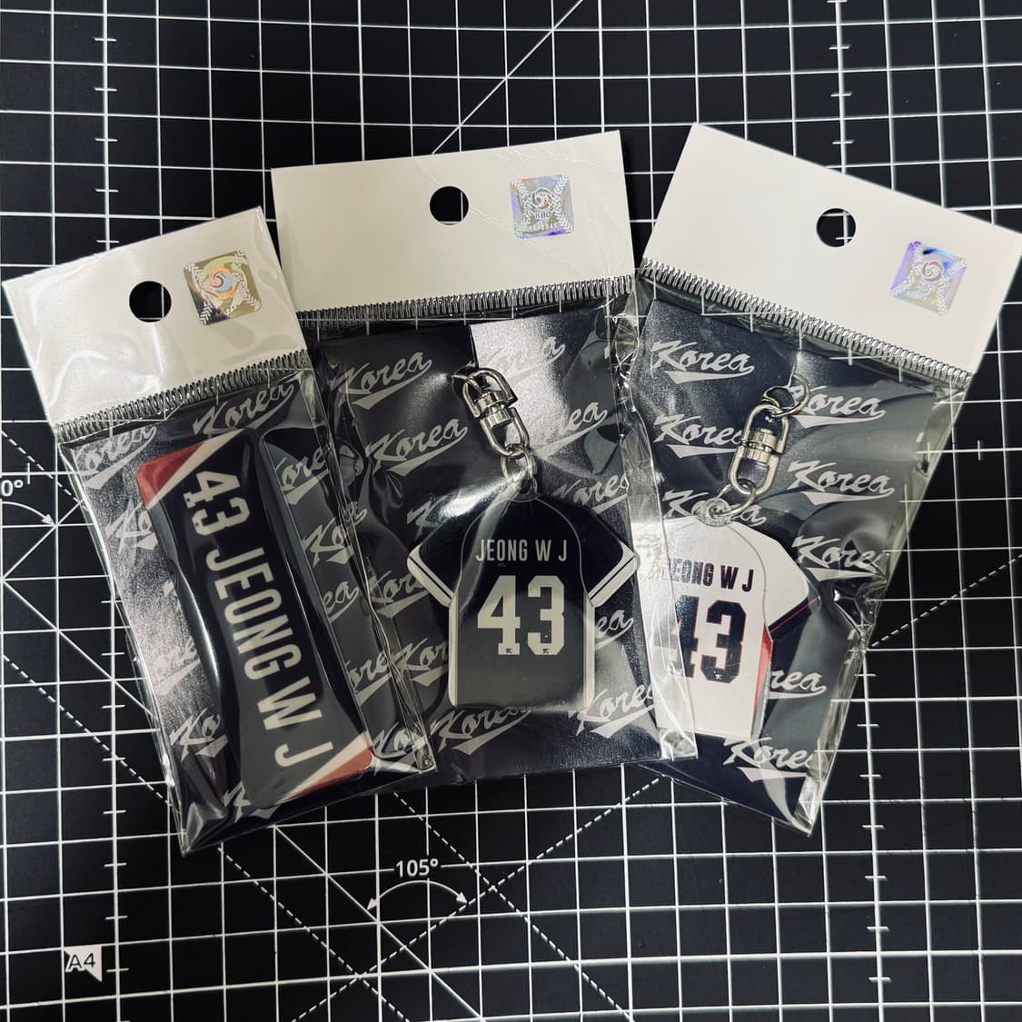 [미개봉] 한화 이글스 정우주 국가대표 명찰 / 카라비너 키링 상품이미지1