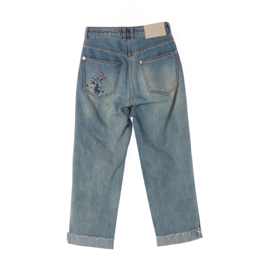 TIME 포스트모던 자수 디테일 크롭 데님 팬츠 상품이미지2