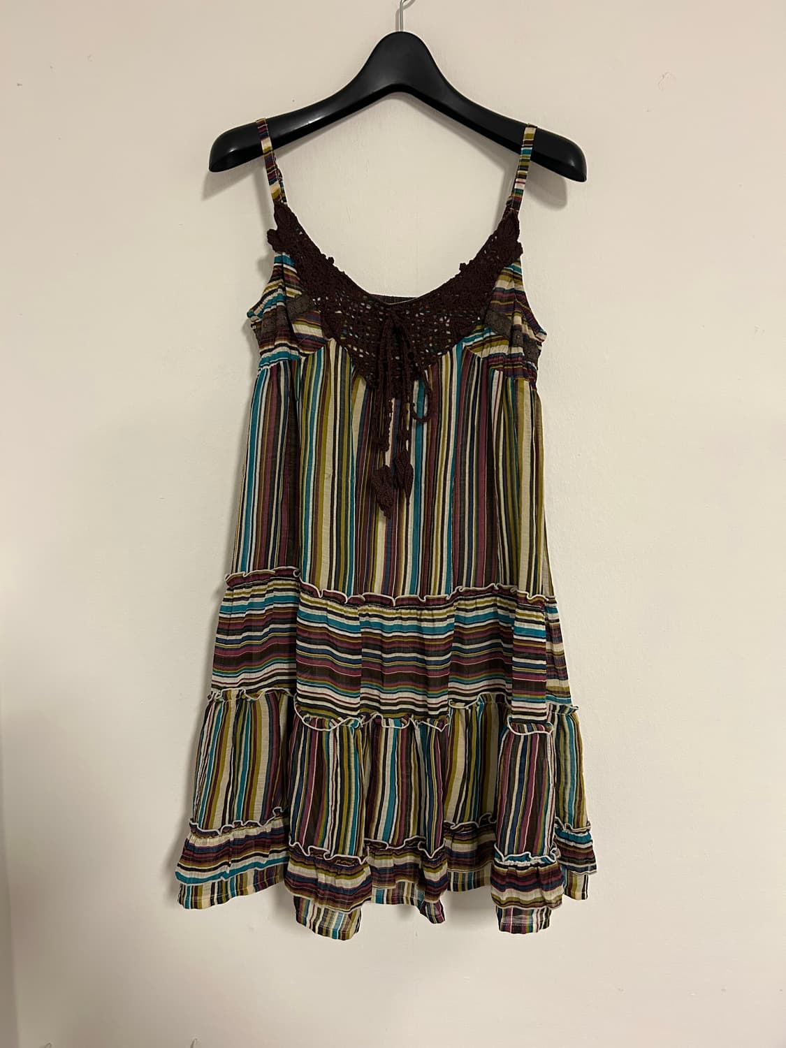 엑시즈팜 모리걸 스트라이프 크로셰  레이스 캉캉 원피스 상품이미지1