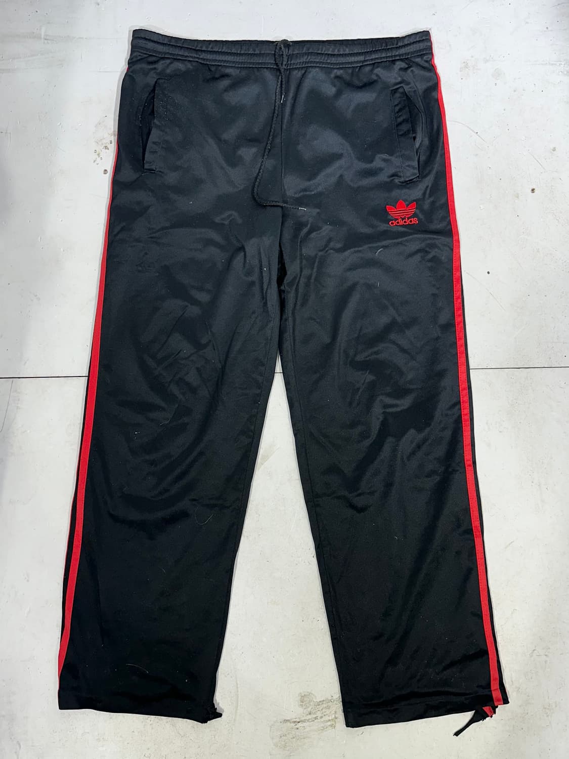 80s 아디다스 블랙 파이어버드 와이드 트레이닝 팬츠 추리닝 바지 90 상품이미지4