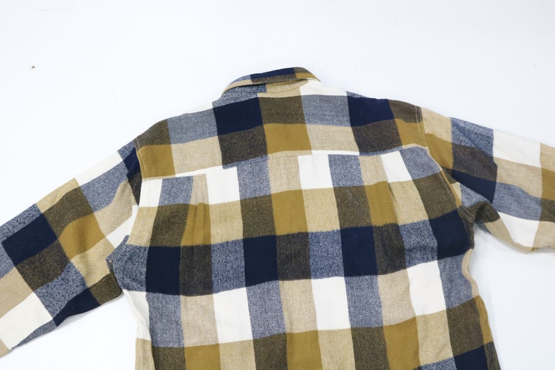TIMEBELL 타임벨 빈티지 머스타드 네이비 체크 셔츠 (M) 상품이미지8