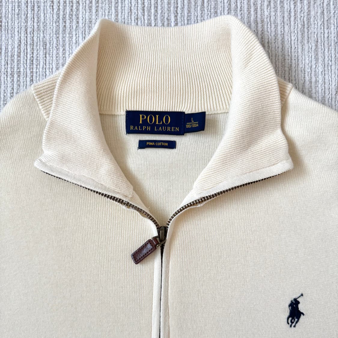 폴로 피마코튼 반집업 니트(크림 컬러) 상품이미지2