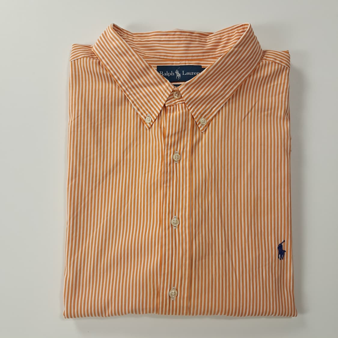 CK375 4XB 폴로 90s 오렌지 스트라이프 반팔 셔츠 남방 상품이미지7
