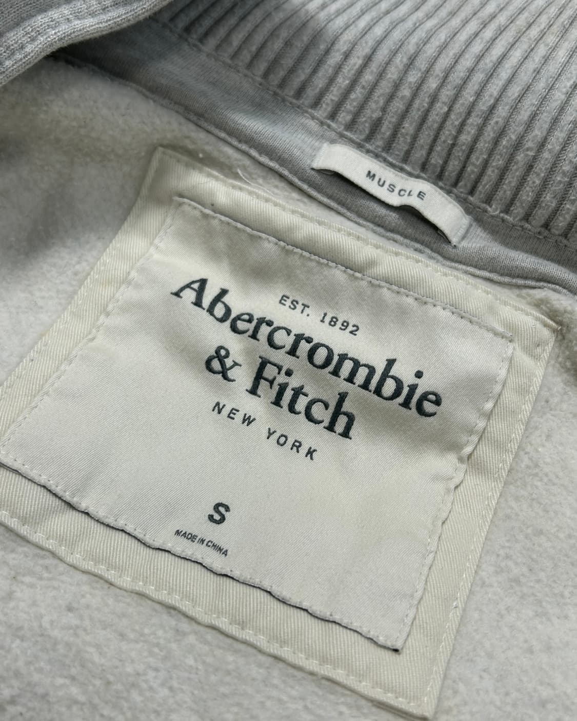 아베크롬비 멜란지그레이 버튼업 후드집업  상품이미지8