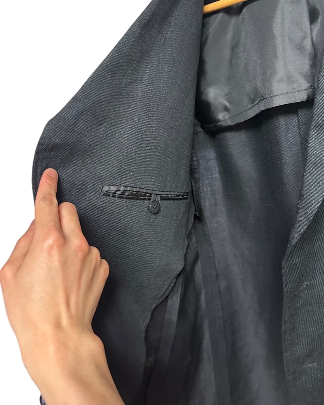일본 유니클로 린넨 블레이져 자켓 블랙 XL size 상품이미지6