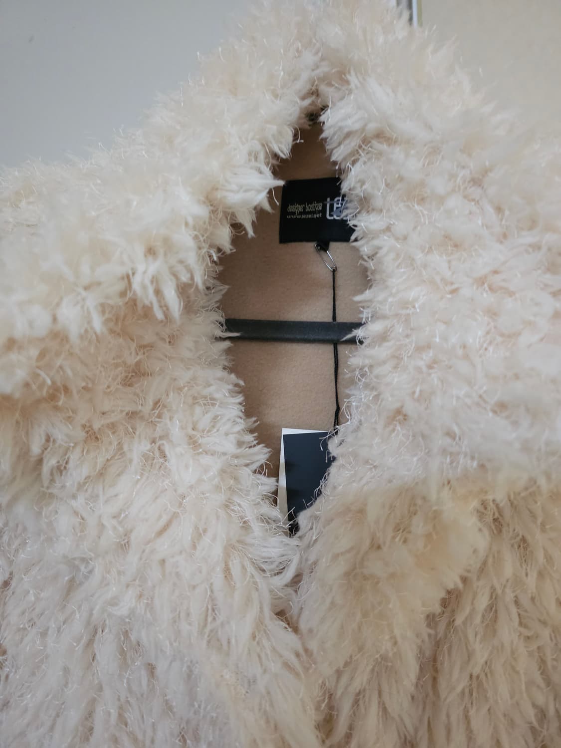 새상품)아이보리/베이지 뽀글이 털 코트 상품이미지4