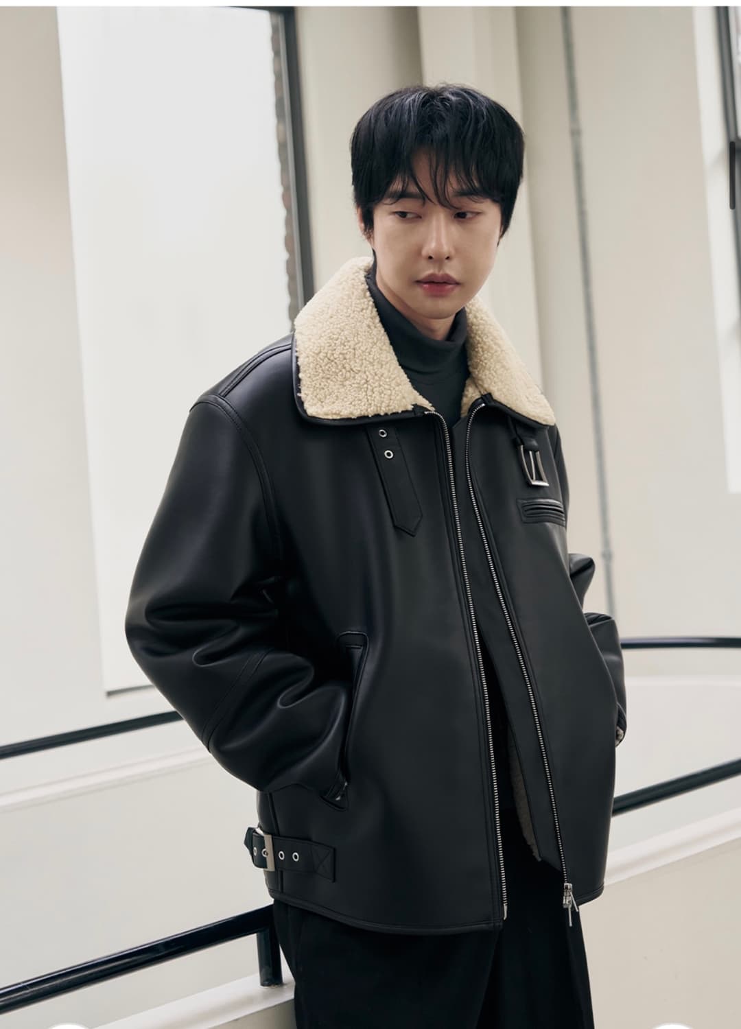 (새상품)(L) 드로우핏 시어링 미니멀 무스탕 자켓 [BEIGE] 판매 상품이미지6