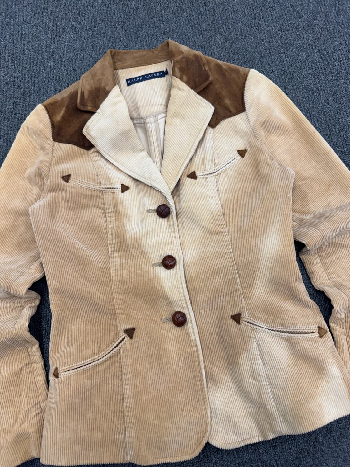 9)랄프로렌 빈티지 웨스턴 코듀로이 가죽패치 여성 블레이저 자켓 상품이미지2