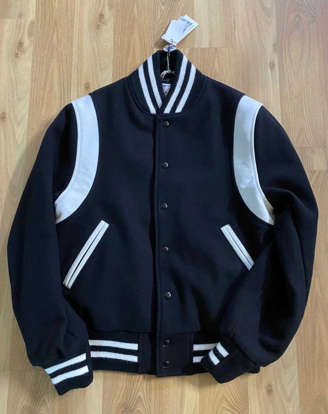 골든베어 / 테디자켓 바시티 검흰 / S (95-1 상품이미지1