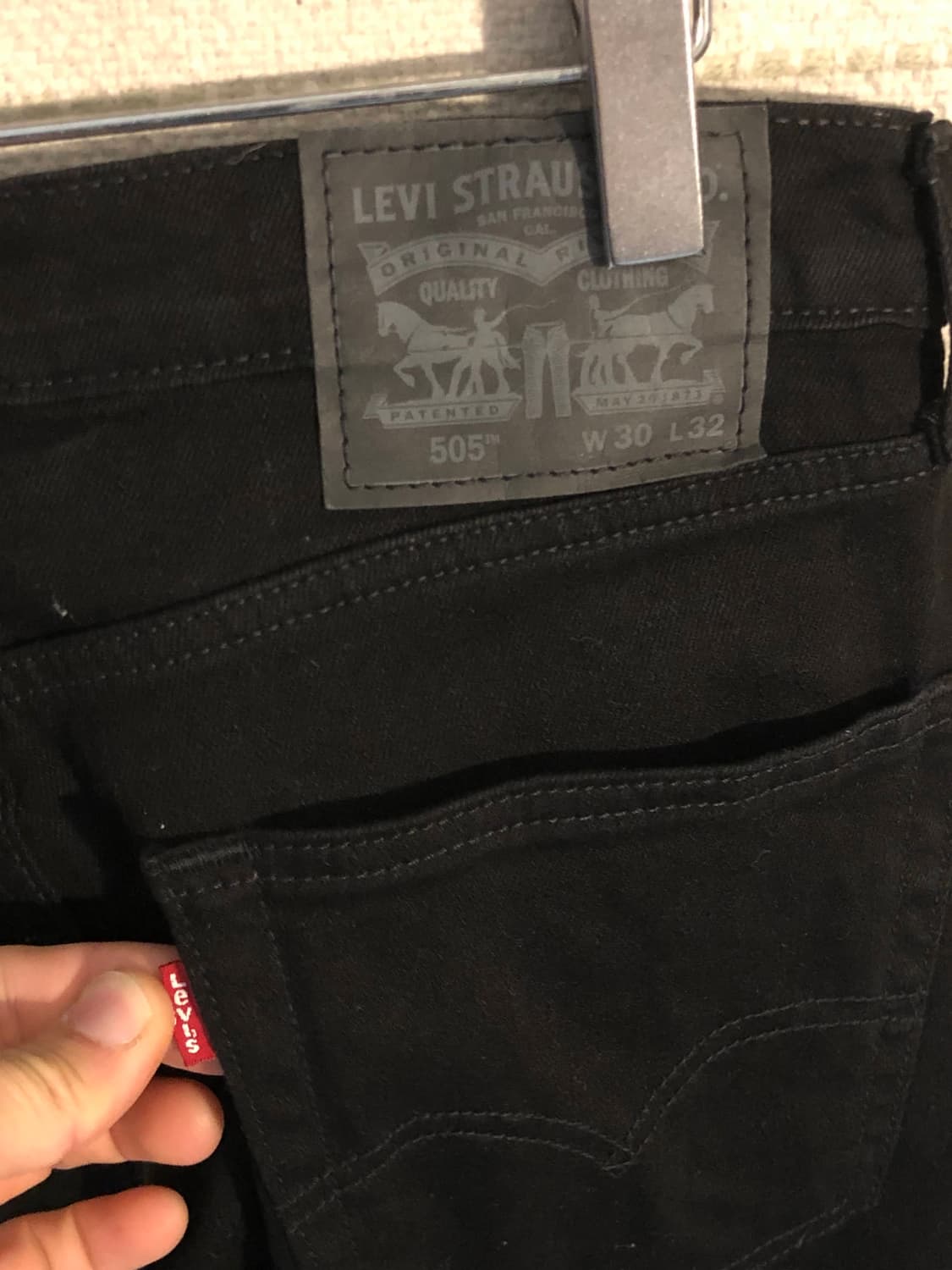 리바이스 505 흑청 데님 블랙진 30x32 상품이미지3