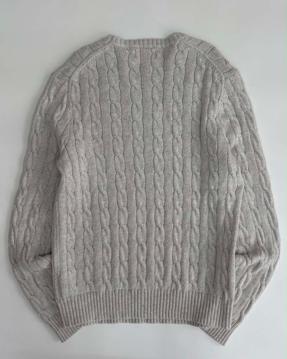 [M] 폴로 랄프로렌 신형 큐알 라이트 그레이 케이블 니트 스웨터 상품이미지2
