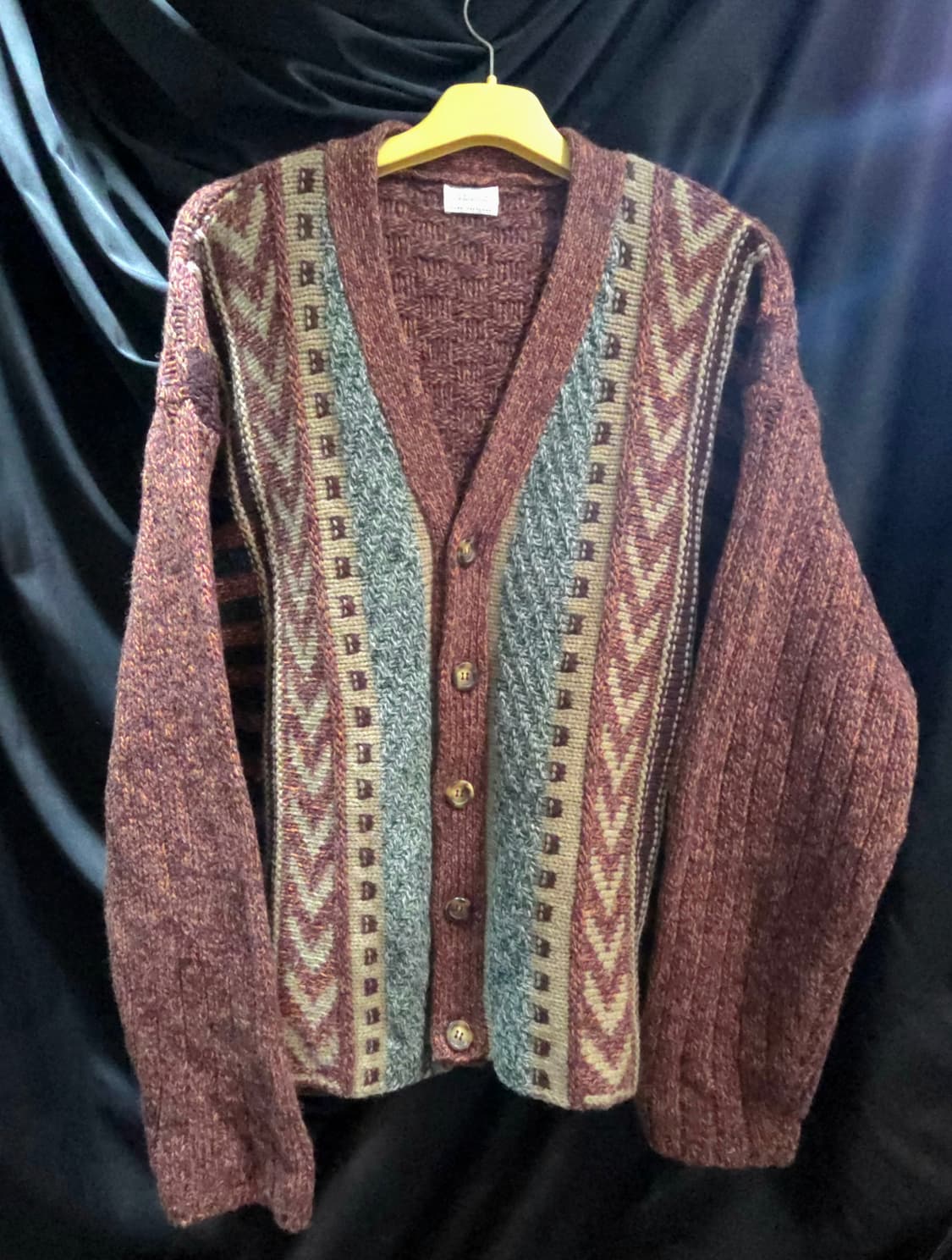 90' 베네통 빈티지 패턴 루즈핏 니트 가디건 상품이미지2