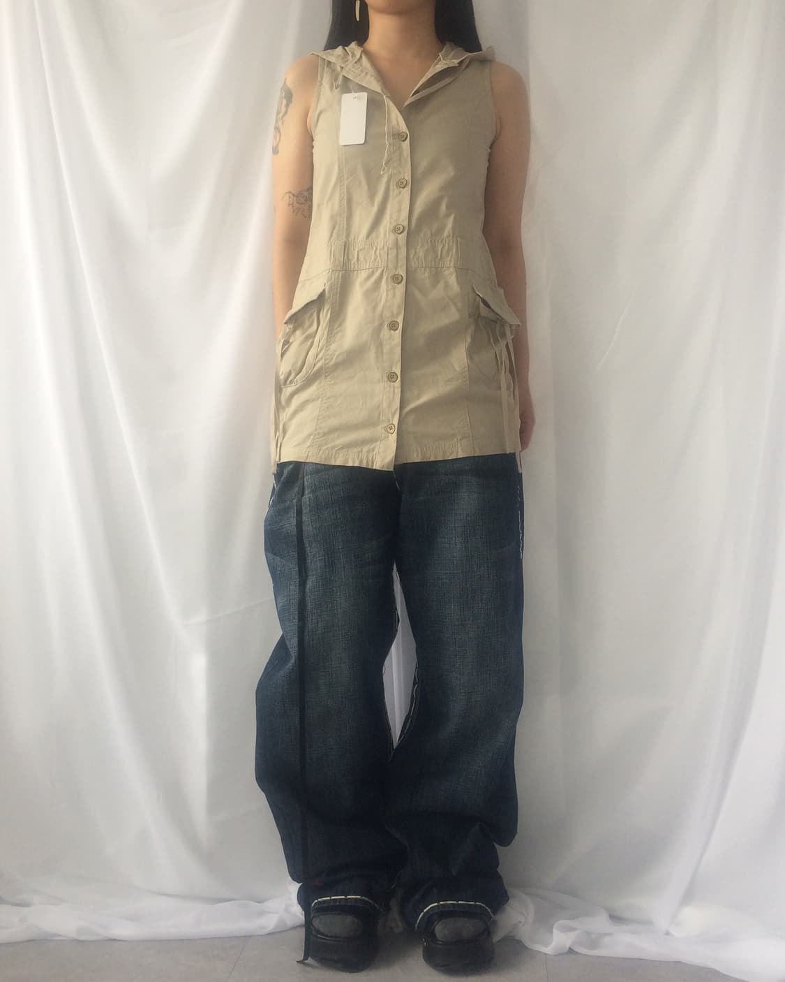 Hood vest onepiece 상품이미지1