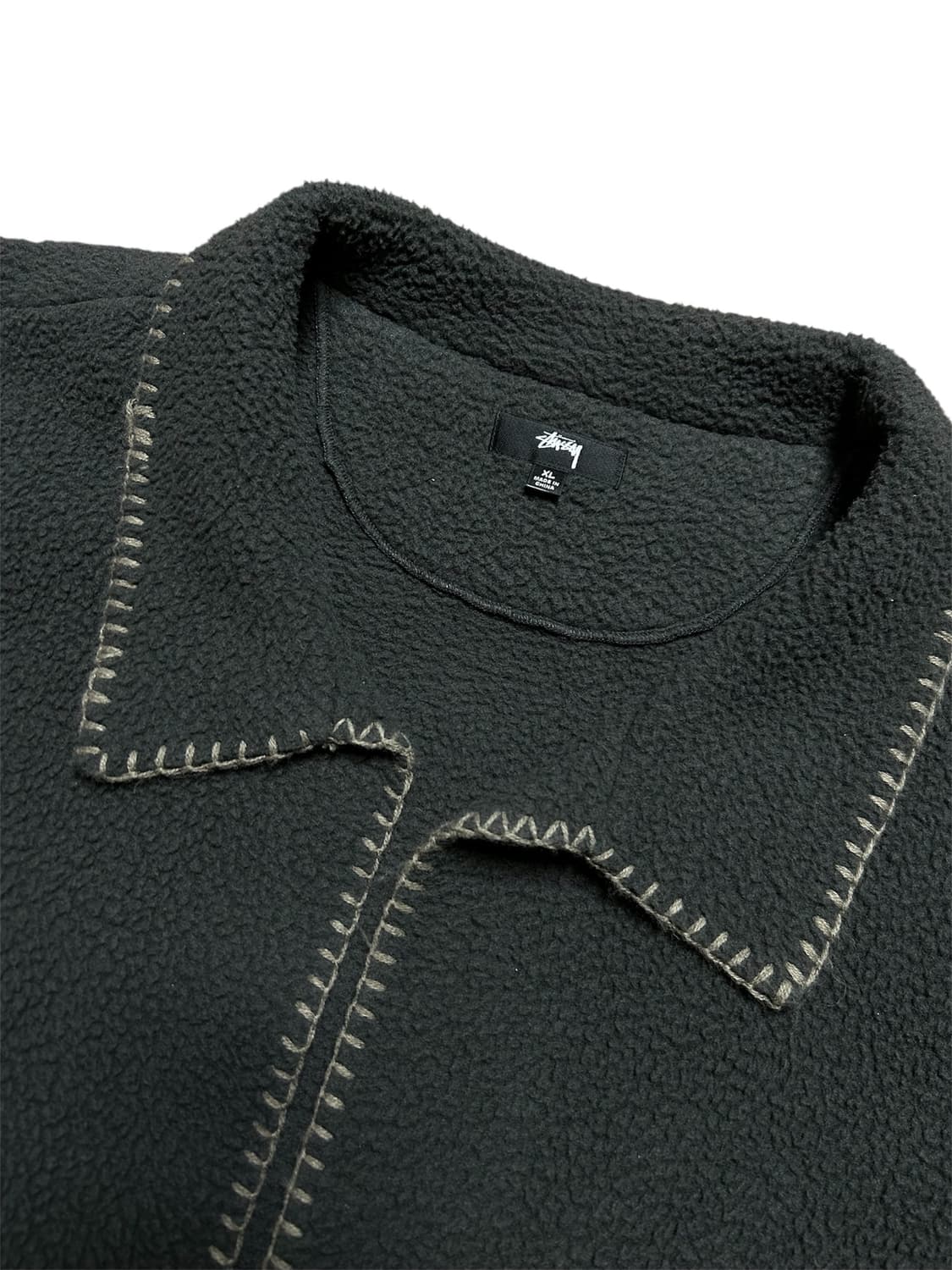 [XL] 스투시 우지 블랭킷 스티치 플리스 자켓 브라운 상품이미지4