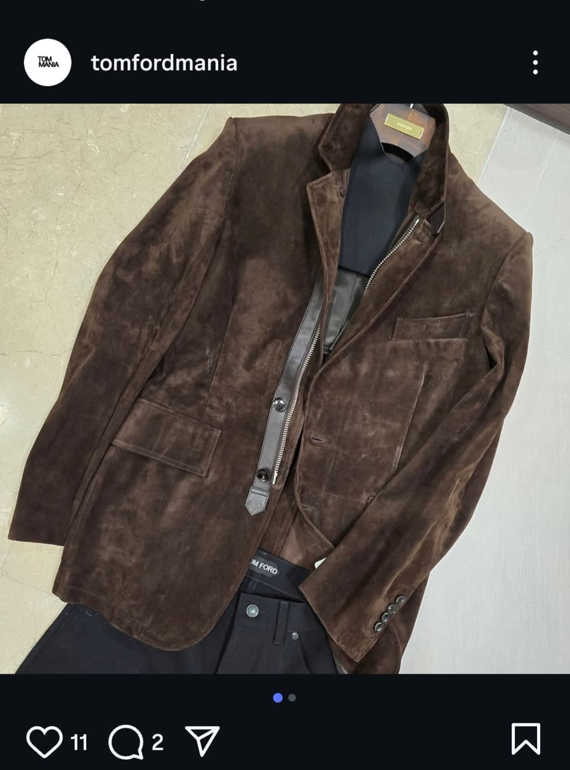 톰포드 레더트리밍 스웨이드 블레이저 자켓 상품이미지2