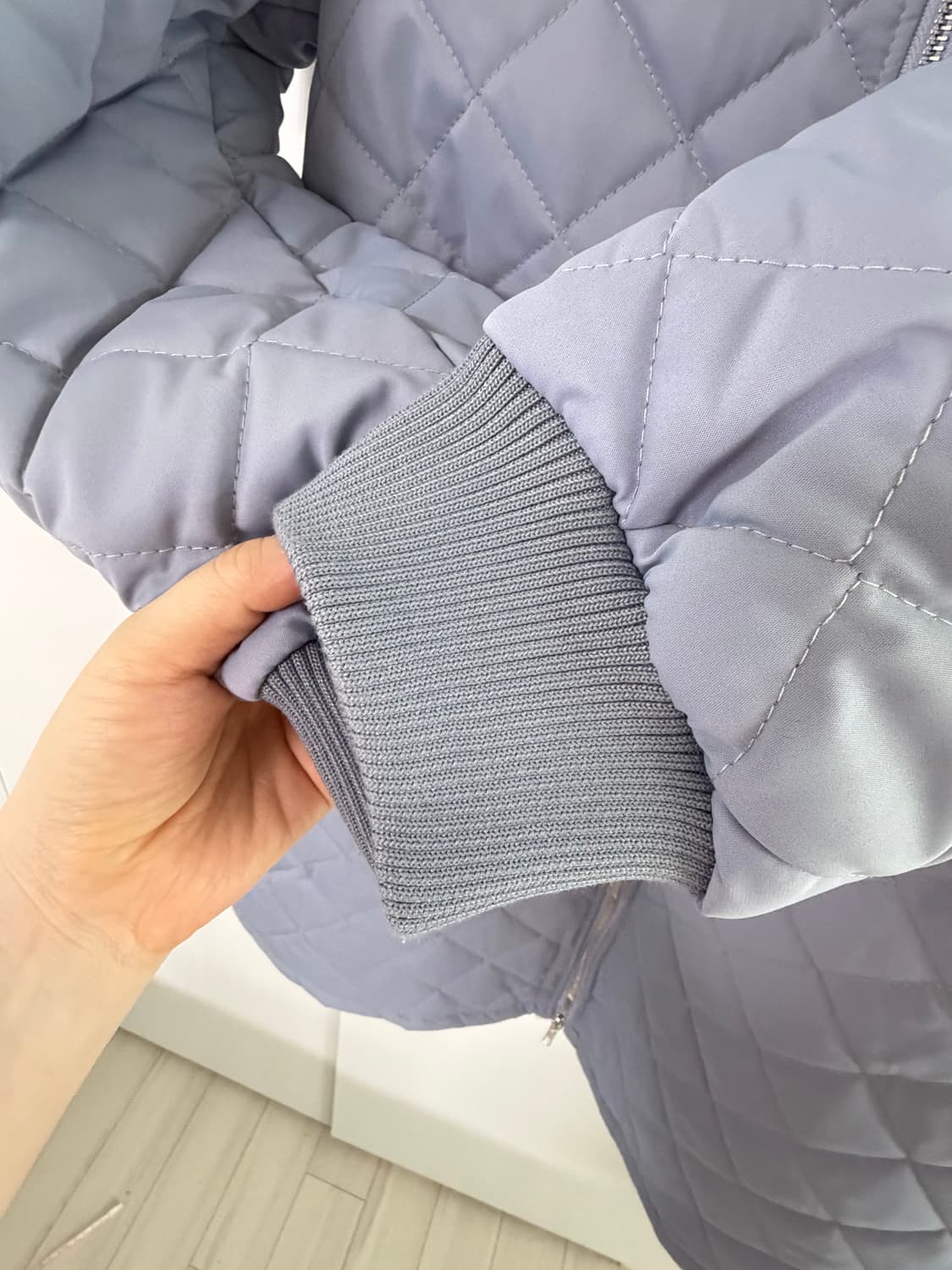 퀼팅 롱 코트 L 라일락 상품이미지3