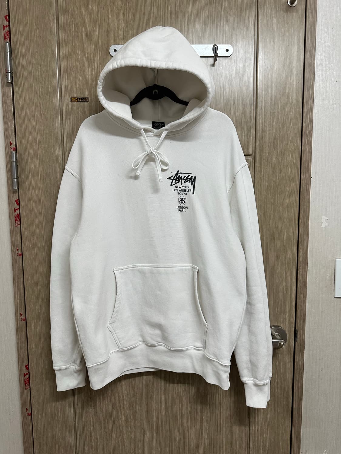 스투시 월드투어 화이트 후드티 상품이미지2