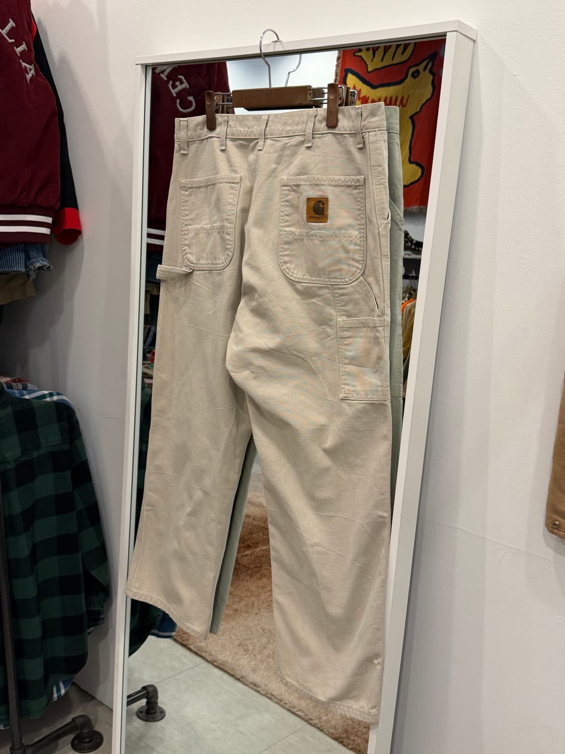 90s Carhartt 칼하트 덕 캔버스 싱글니 카펜터 워크 팬츠 USA 상품이미지5
