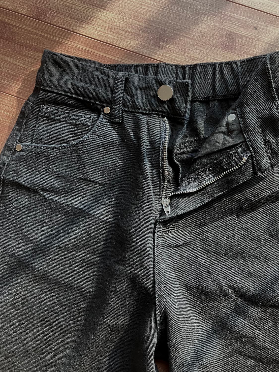 블랙 데님 팬츠  상품이미지4