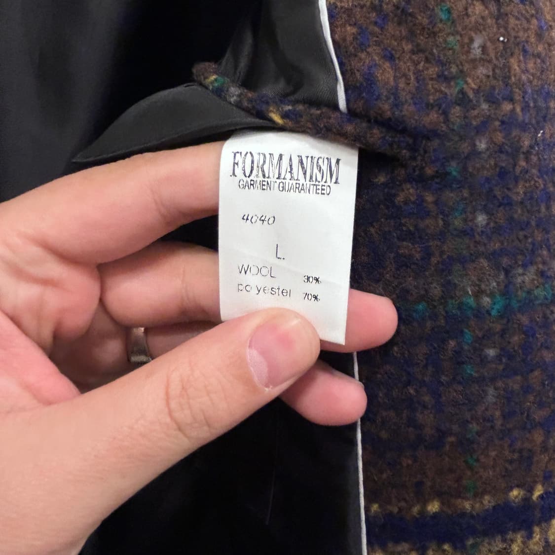 포맨이즘 울 모직 멀티컬러패턴 롱코트 상품이미지4