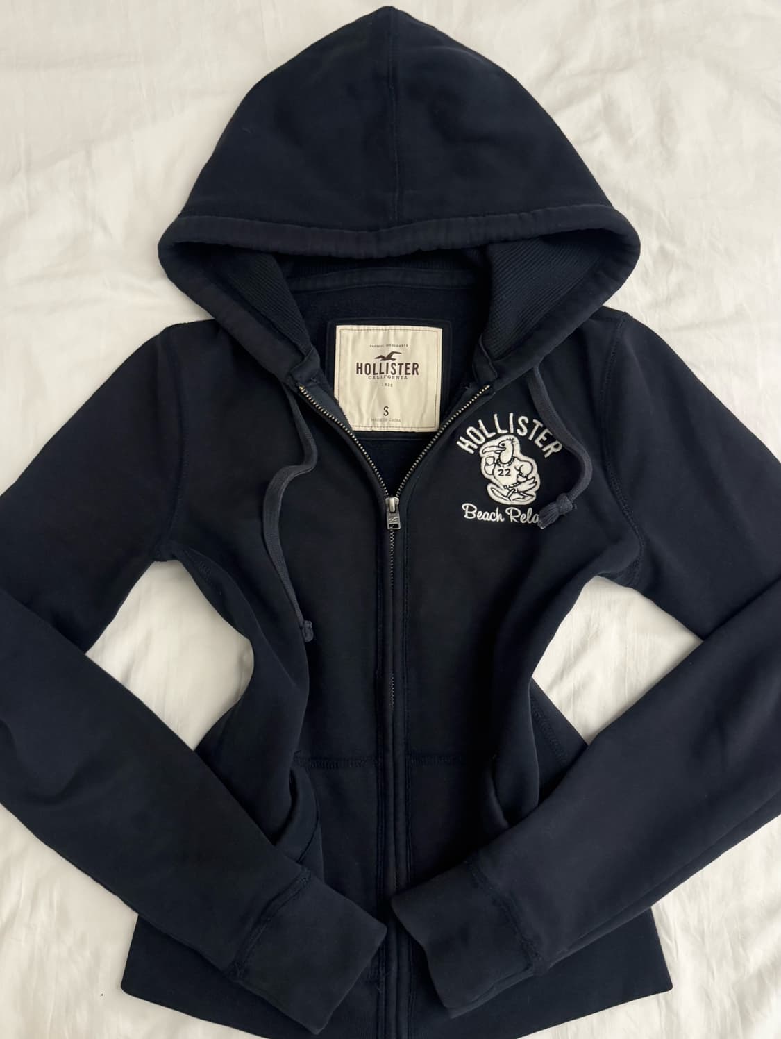 홀리스터 딱붙핏 네이비 후드집업 S 상품이미지1