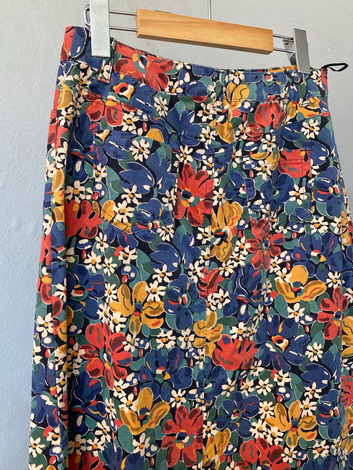 코듀로이 A라인 플라워 미디 스커트 상품이미지6