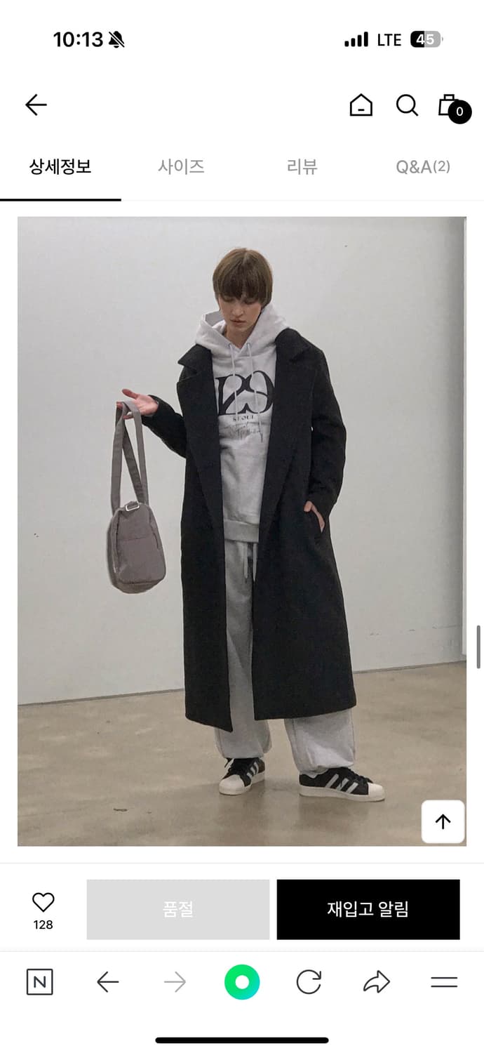 일리고 오버핏 더블 롱코트 다크그레이 상품이미지4