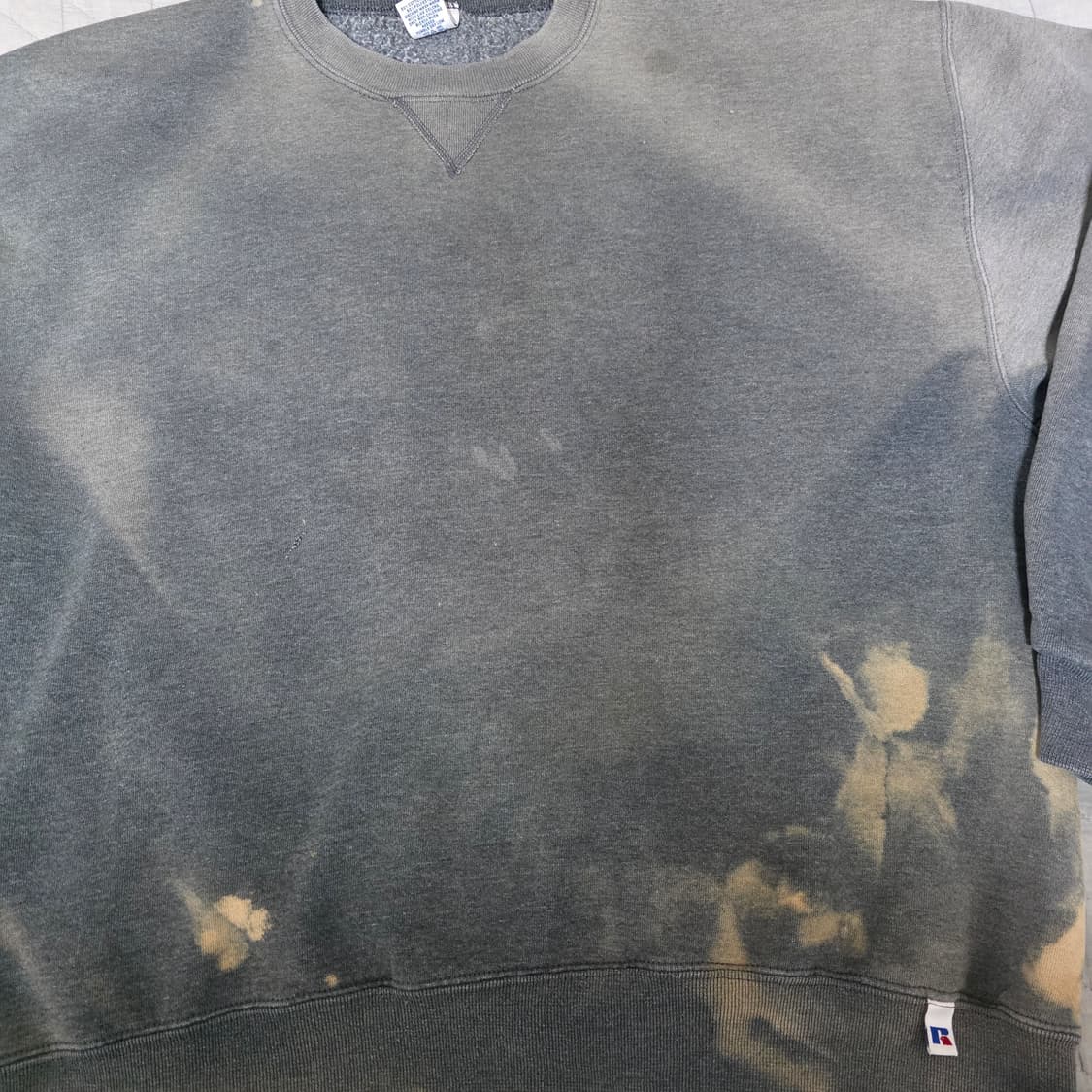 [XL] 90s 러셀 애슬레틱 다크그레이 페이드 트래쉬드 맨투맨 스웻 상품이미지2