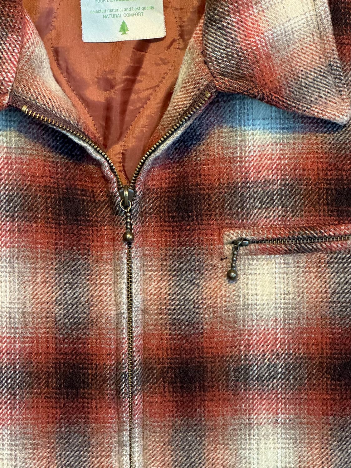 빈티지 Nature 옴브레 체크 울 스포츠자켓 상품이미지3